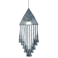 Lapač snov - Veľká, závesná macramé dekorácia triangel - Sivý