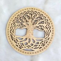 Drevený ornament 30 cm - Strom života zdobený