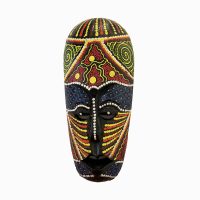 Ručne maľovaná nástenná maska v africkom štýle - 25 x 11 cm