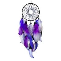Lapač snů - Fialovo modrý s korálky