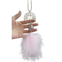 Prívesok do auta - Ružový lapač snov strom života