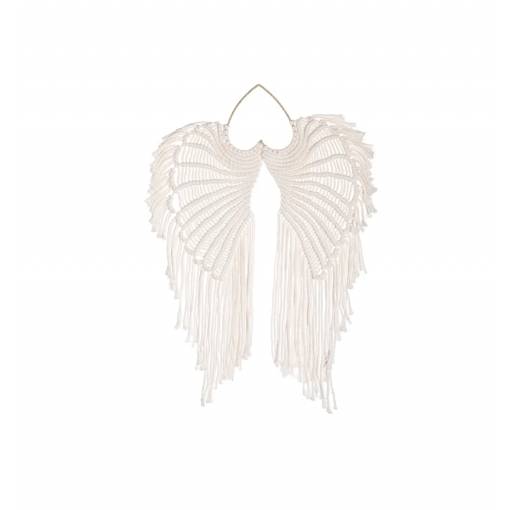 Foto - Lapač snov - Veľká, závesná dekorácia Krídla - Bielo béžová