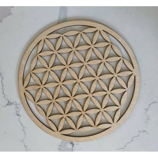 Foto - Drevený ornament 30 cm - Mandala - Kvet života