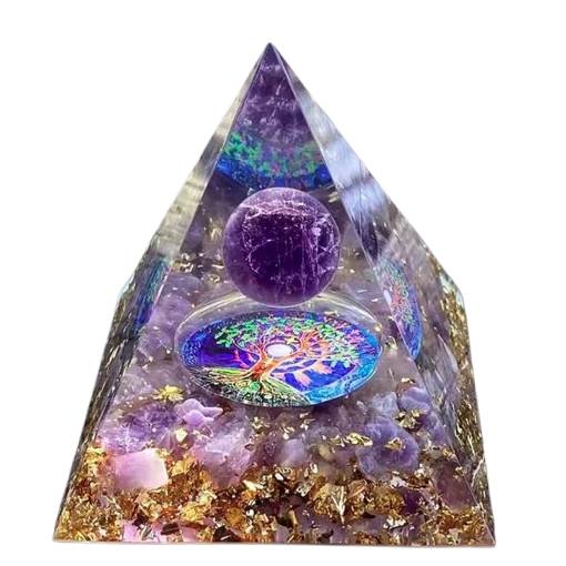 Foto - Orgonitová pyramída - Posvätný strom života - fialový