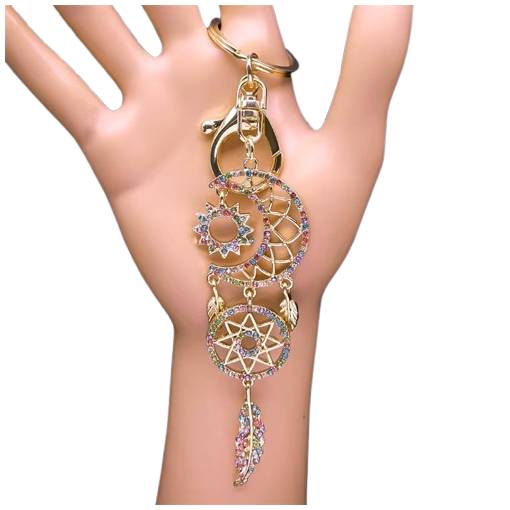 Foto - Prívesok na kľúč - Lapač snov - Mesiac a slnko