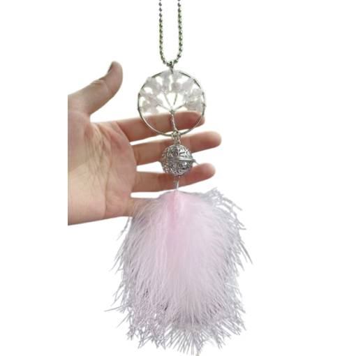 Foto - Prívesok do auta - Ružový lapač snov