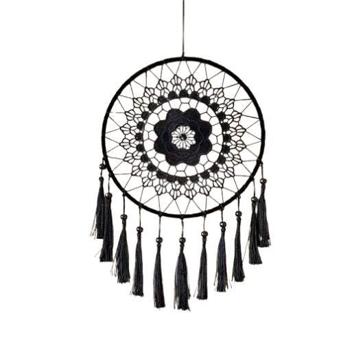 Foto - Lapač snov - čierny s kamienkom