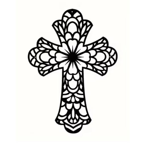 Foto - Kovová dekorácia 30 x 21 cm - Ornamentálny kríž